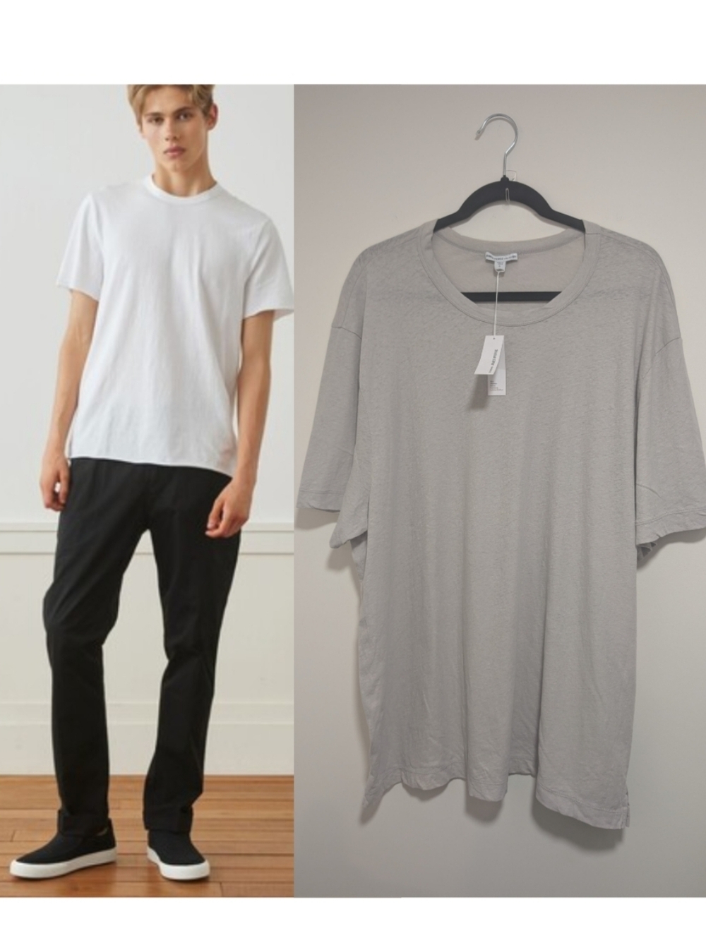 James Perse | Recycled Cotton Jersey Crewneck In Salt